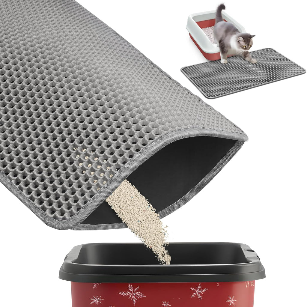 Powools cat litter mat front view trapping scatter on floor