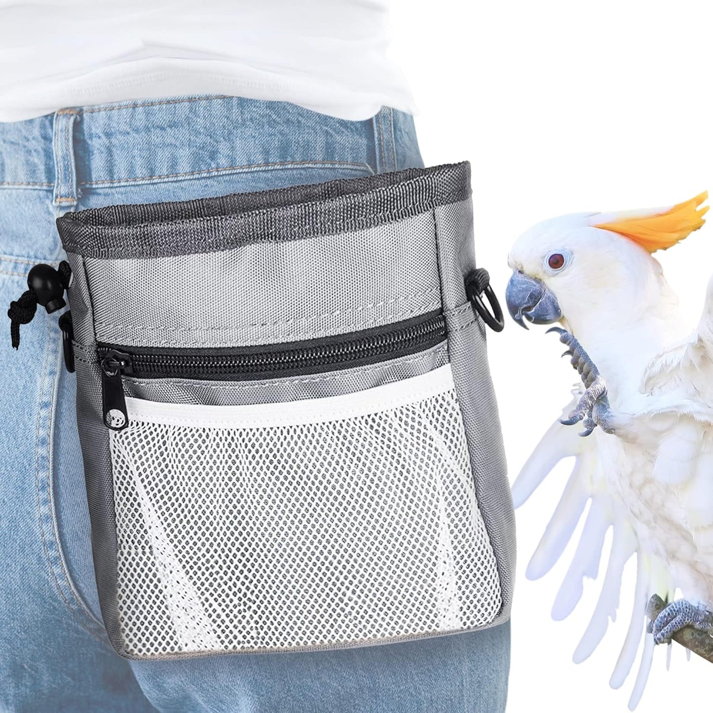 SunGrow pet travel pouch package contents including shoulder strap and waist belt