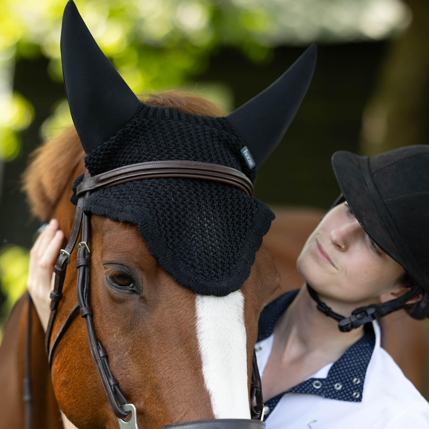 Horze horse ear bonnet neoprene ear detail