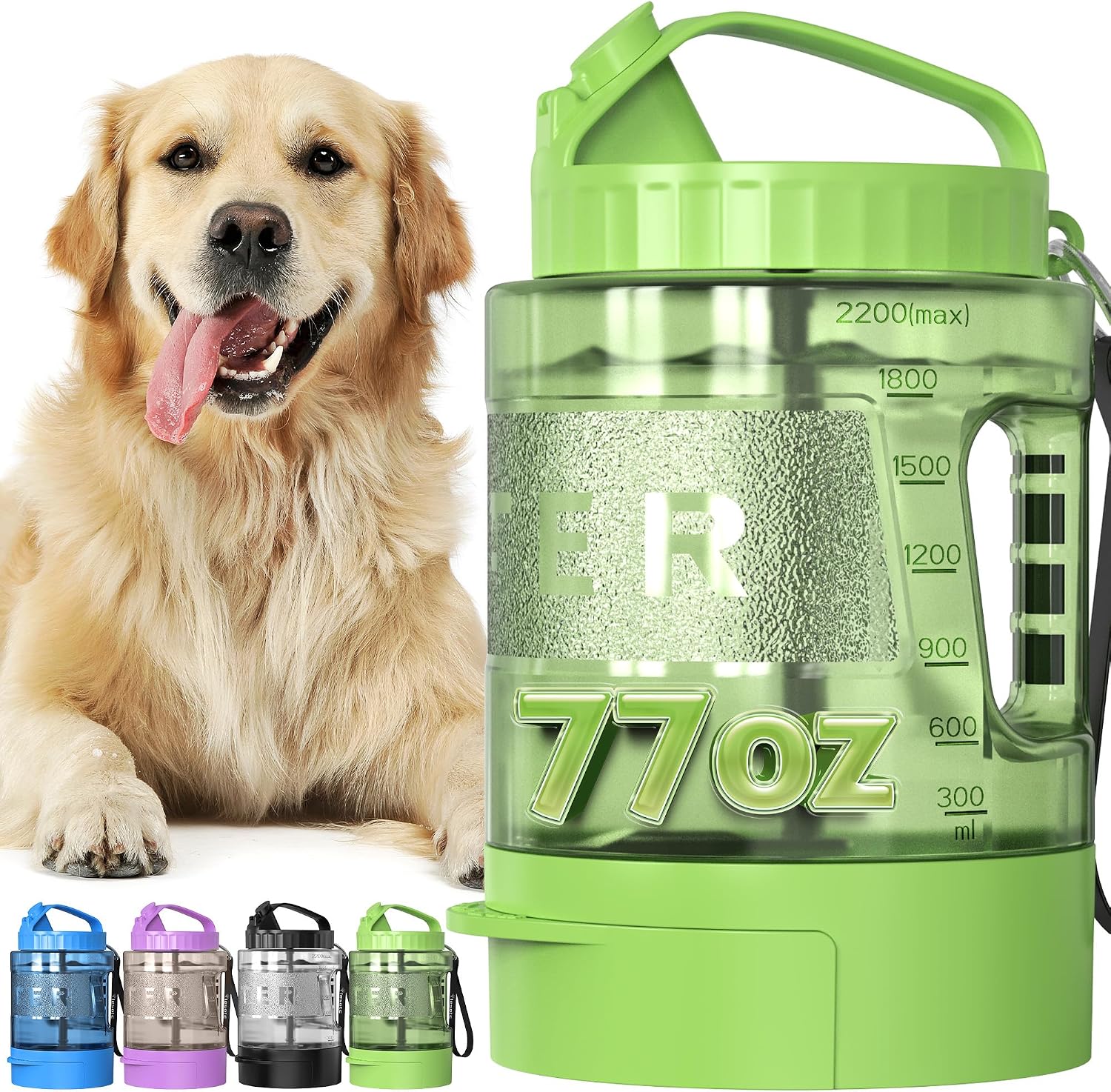 lesotc Dog Water Bottle, Portable Water Dispenser with Bowl, Leak Proof Pet Travel Squeeze Bottle, Puppy Essentials Dog Stuff Accessories for Outdoor Walking, Hiking, Camping - Image 13
