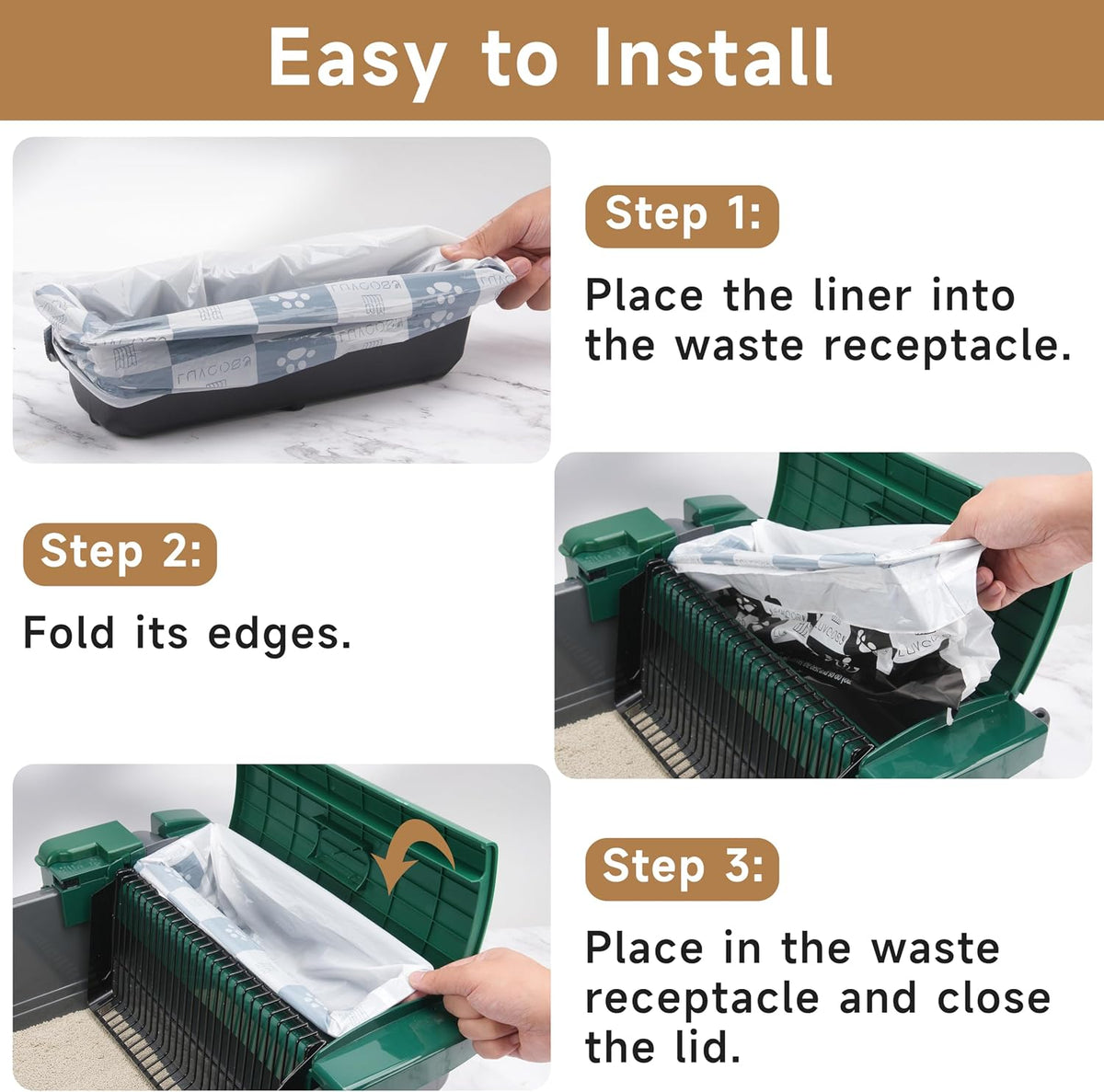 Easy tie handle feature on Luvcosy waste bag