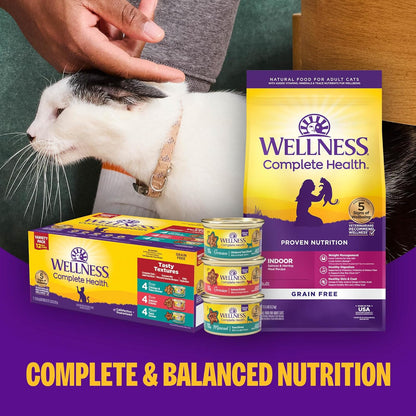 Wellness Complete Health Pate Variety Pack Adult Canned Wet Cat Food, Natural, Protein Rich, Grain Free, Chicken and Turkey Favorites, 3 oz, Pack of 24 Cans - Image 9