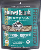 Nutritious raw food diet ingredients overview chart for Northwest Naturals beef recipe pet food.
