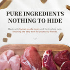 Herz premium canine cuisine imported USA pet food product display