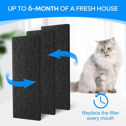 Natural coconut shell charcoal filter replacement for cat litter box