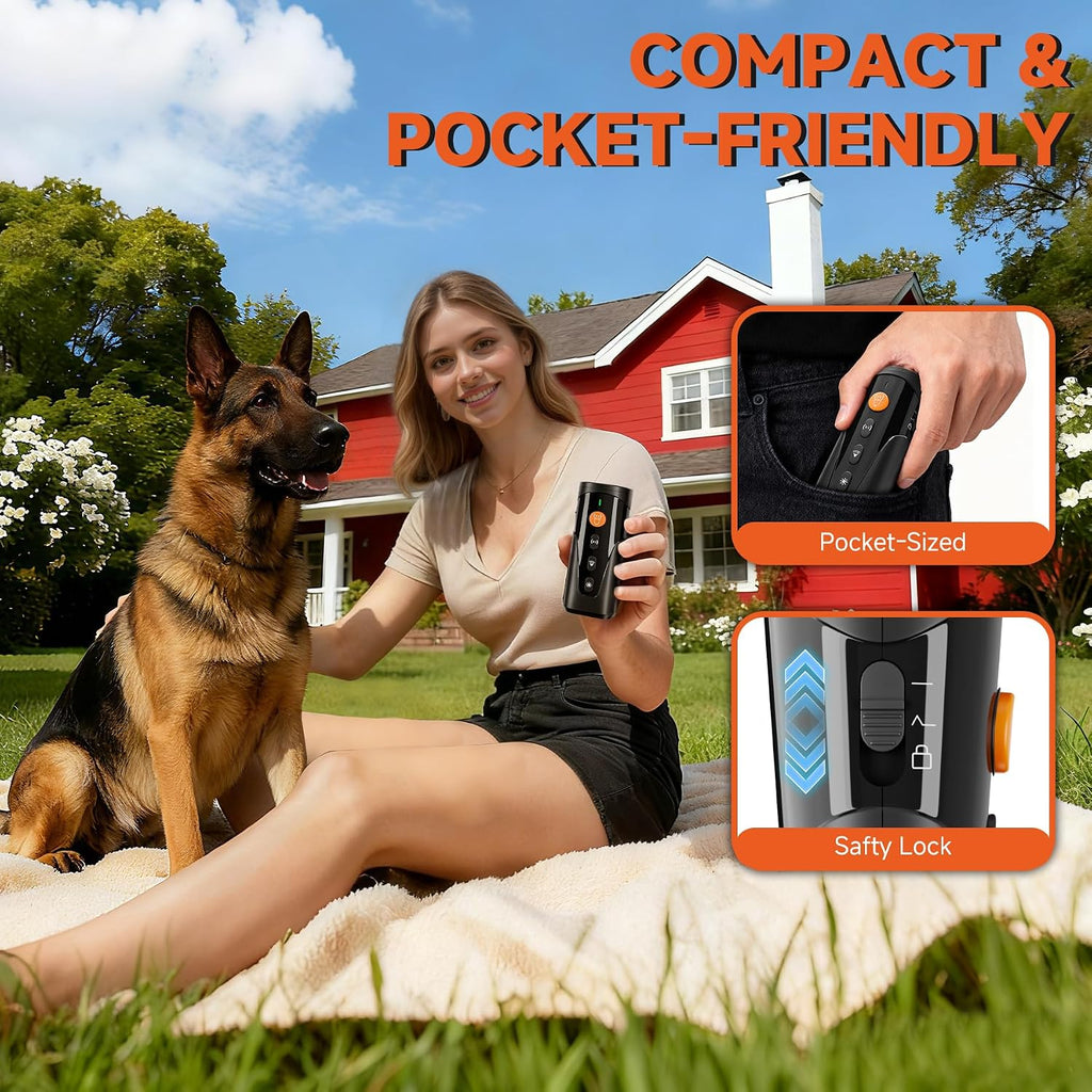 Accio dog bark deterrent packaging and included accessories
