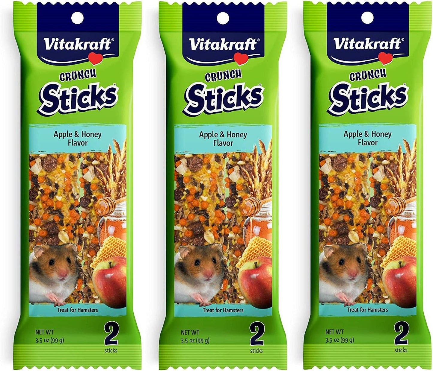 Vitakraft Crunch Sticks Hamster Treats Apple and Honey Flavor 2 Pack - Wholesome Crunchy Chew Sticks for Hamsters and Gerbils - Enrichment Chew Toy with Natural Wood Core - Image 14