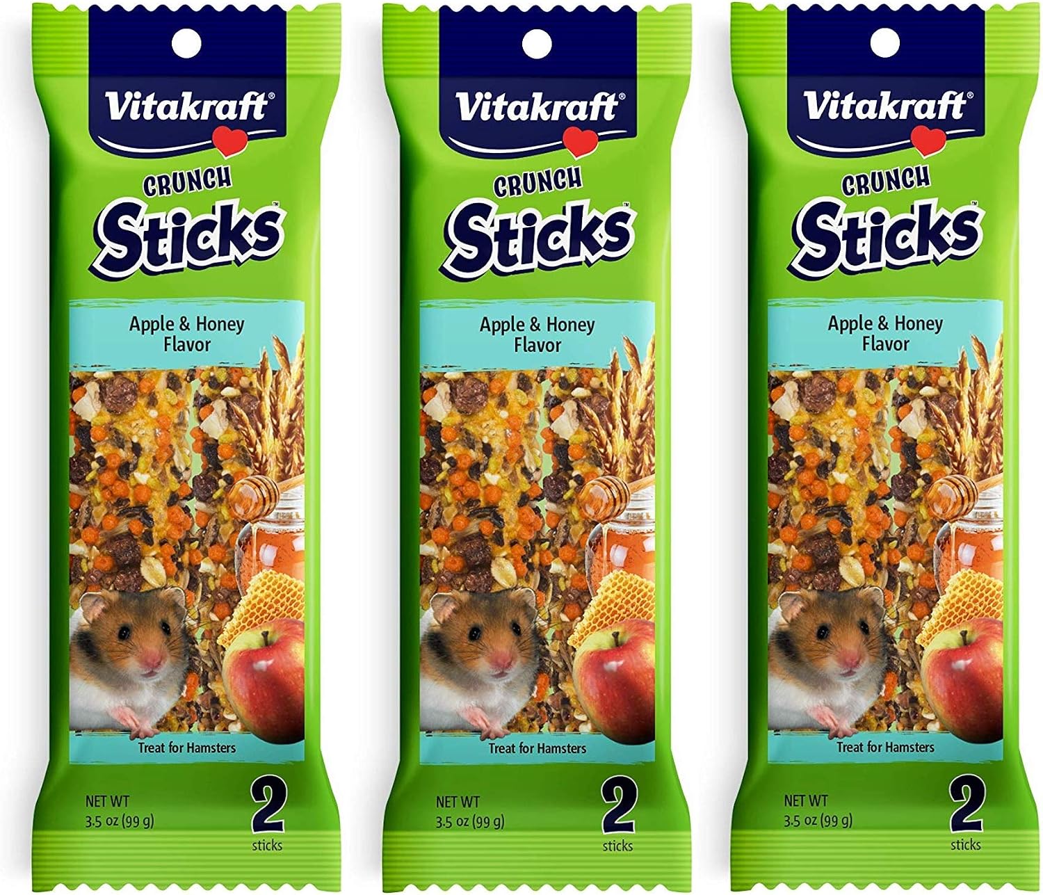 Vitakraft Crunch Sticks Hamster Treats Apple and Honey Flavor 2 Pack - Wholesome Crunchy Chew Sticks for Hamsters and Gerbils - Enrichment Chew Toy with Natural Wood Core - Image 14
