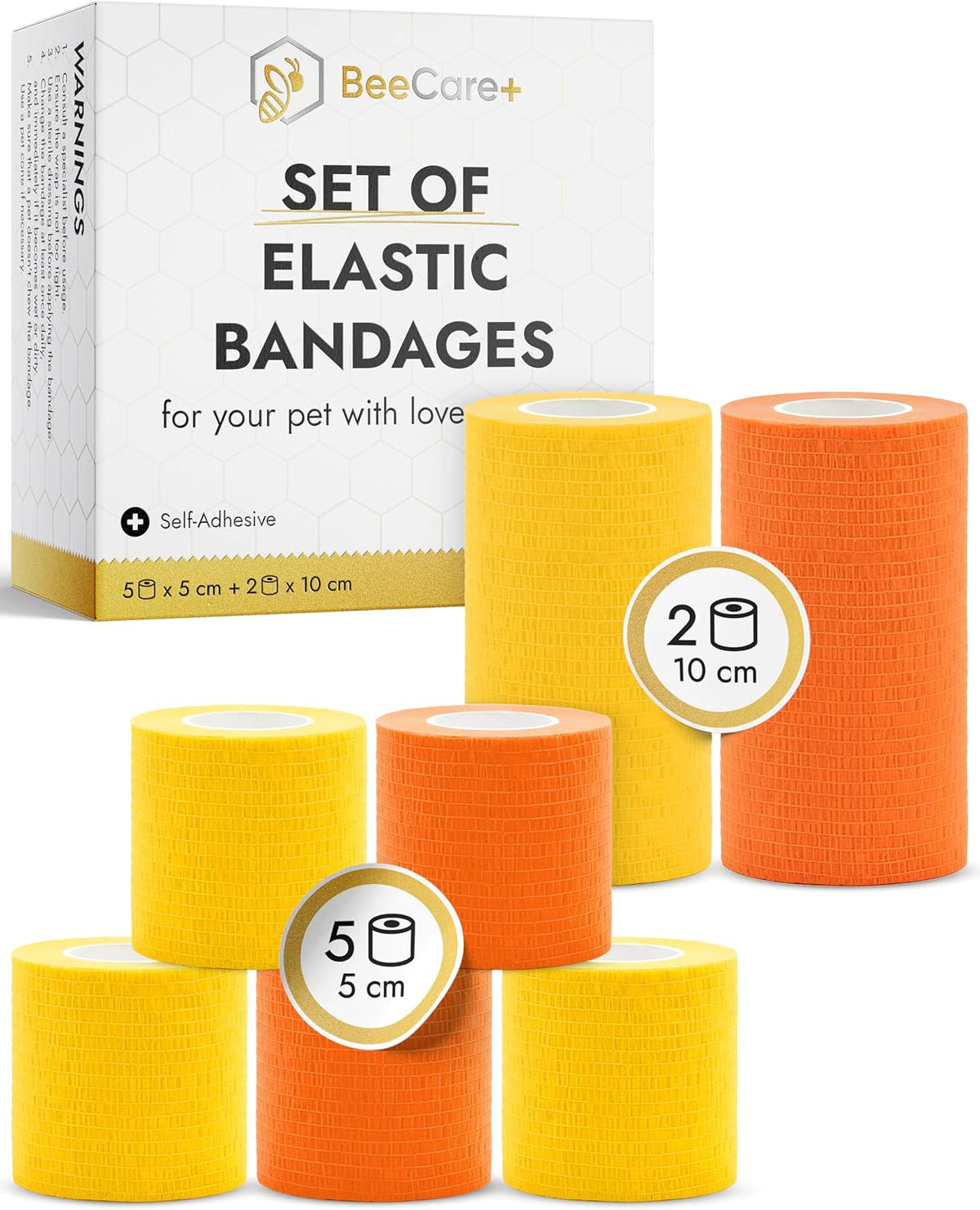 Self-Adhering Elastic Dog Bandages for Wounds - Cat & Dog Bandage Prevents Licking and Scratching - Made from Natural Rubber Latex, the Wrap Sticks to Itself - Set of 9 x 5 cm Rolls - Image 11