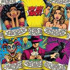 TAROTIKA Pop Art Tarot Deck front view showing bold comic book style card illustrations
