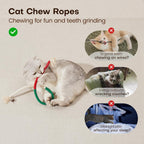 Close up of Potaroma organic cotton chew rope texture for cats