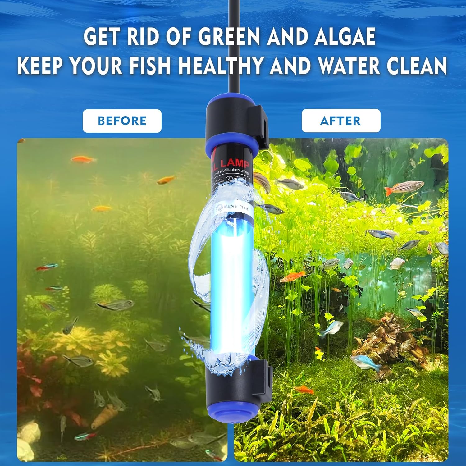 Imported aquarium water clarifier system inside a sump setup