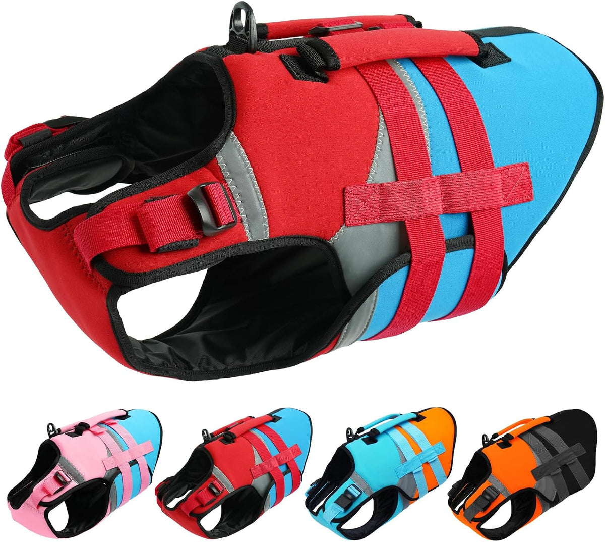 Kuoser Dog Life Jacket with Reflective Strips, High Visibility Dogs Swim Vest with Rescue Handle, Adjustable Dog Life Vest for Swimming, Boating, Pool & Beach, Doggy Lifejacket Small Medium Large Dogs - Image 12