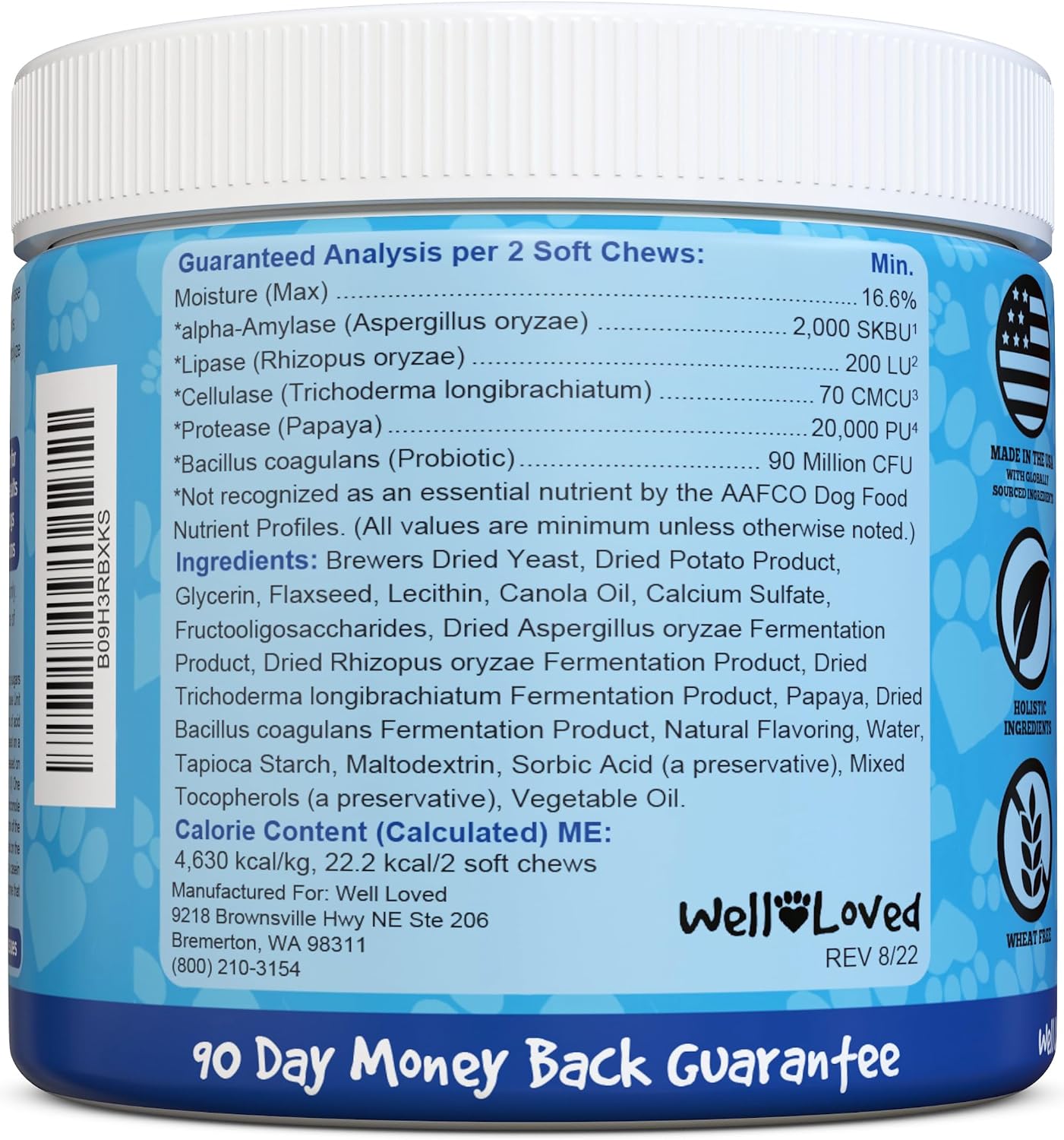 Vet recommended advanced formula dog probiotics with ten billion CFU per serving