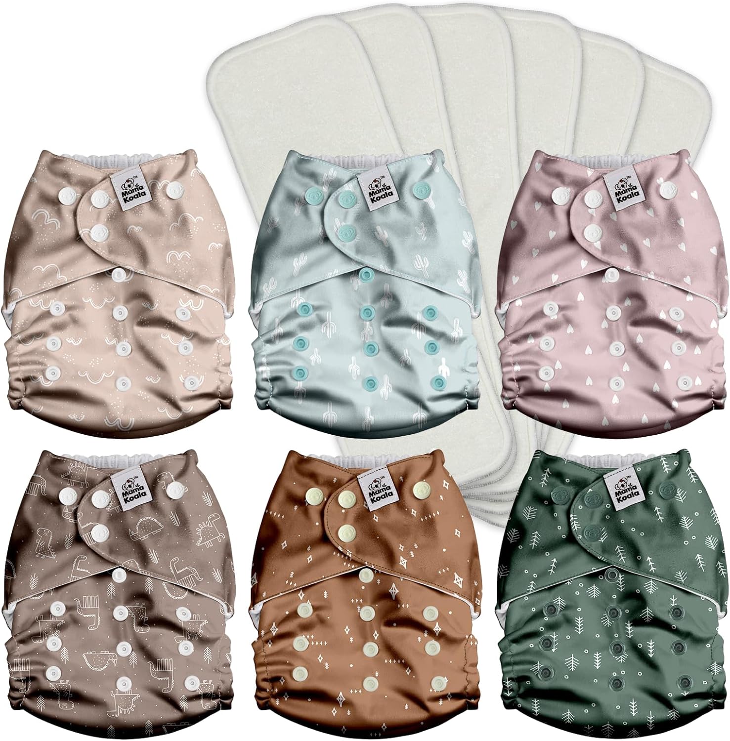 Mama Koala 3.0 pocket cloth diapers Simply Neutrals front view