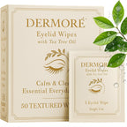 DermorÃ© Eyelid Cleansing Wipes with tea tree oil front view