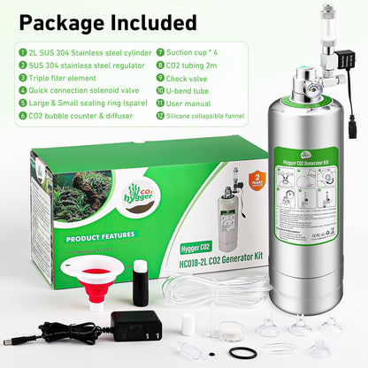 Assembled view of the authentic imported chemical reactor bottle designed for live aquatic fish tanks.