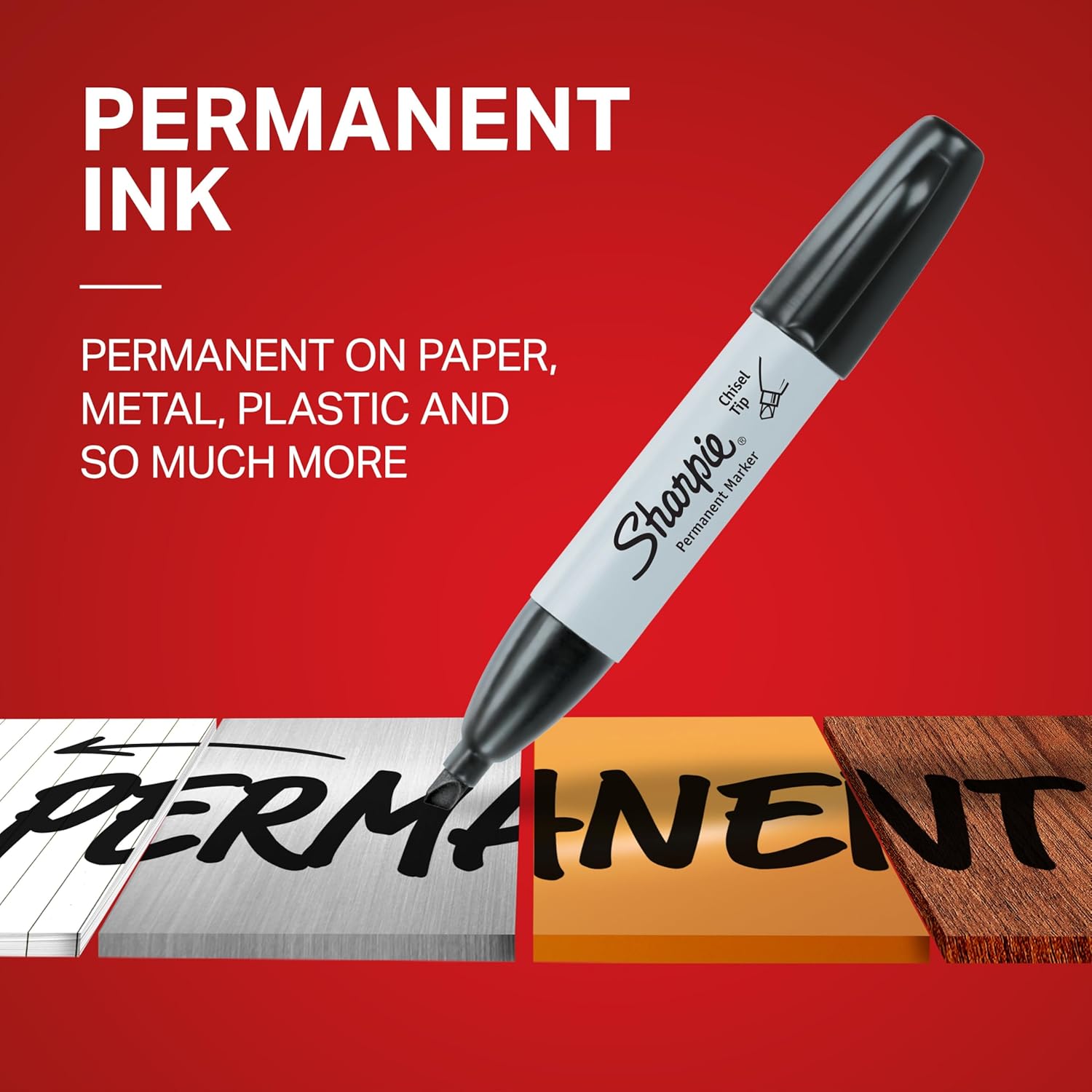 Sharpie Permanent Markers, Chisel Tip, Black, 12 Count - Home, School, Office Supplies - Image 3