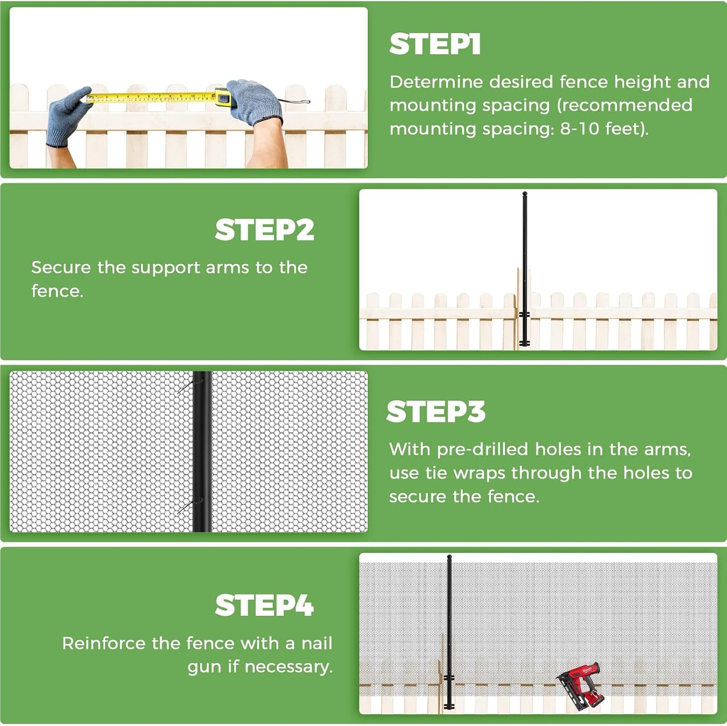 Tpshke 100ft fence conversion kit hardware and accessories