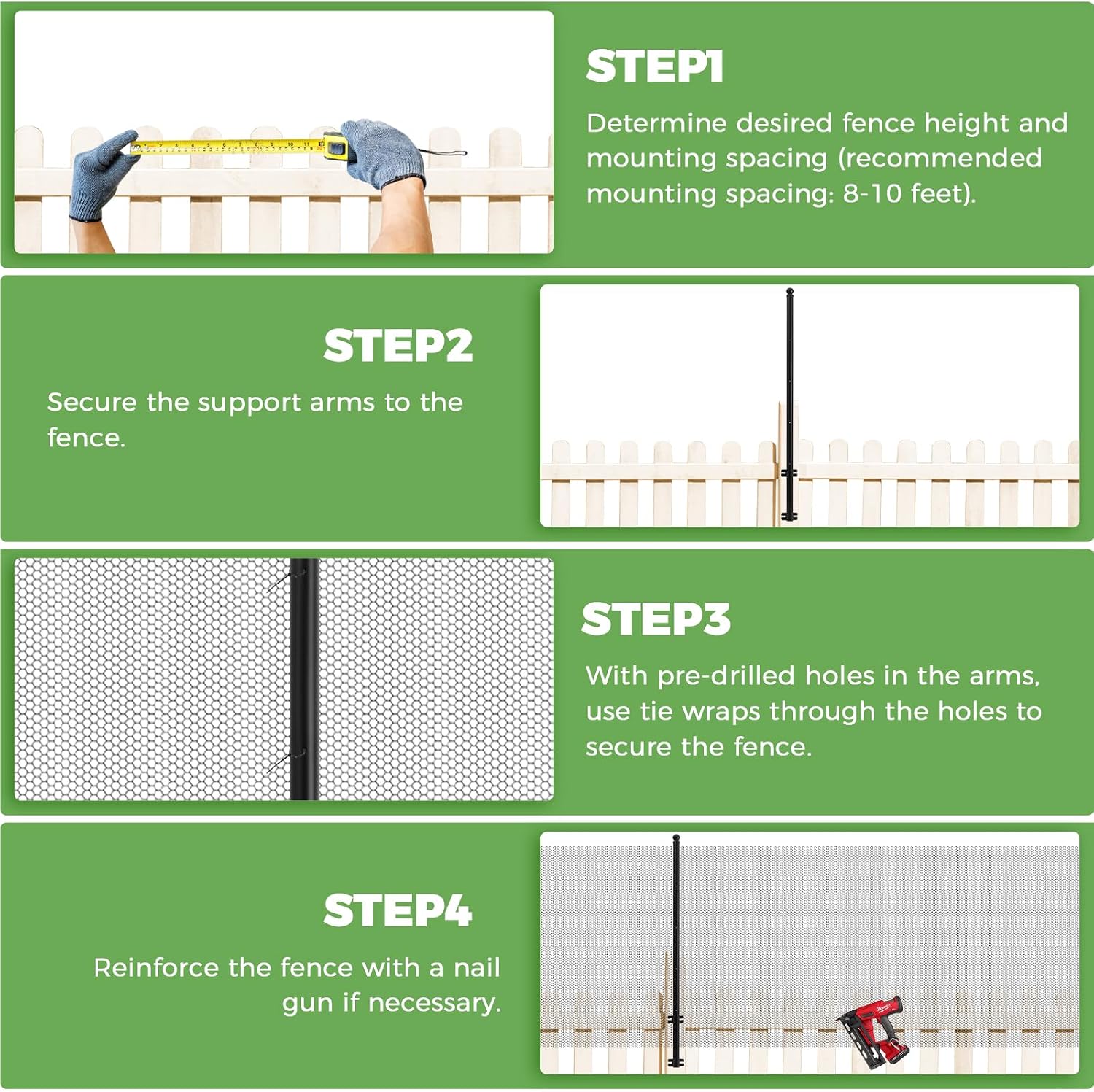 Tpshke 100ft fence conversion kit hardware and accessories