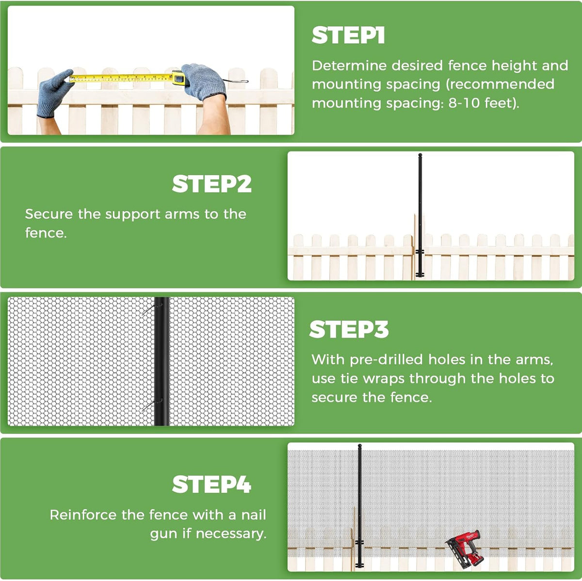 Tpshke 100ft fence conversion kit hardware and accessories