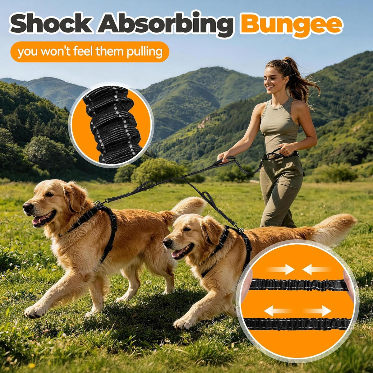 Heavy duty pet walking lead featuring 360 degree rotating metal buckle