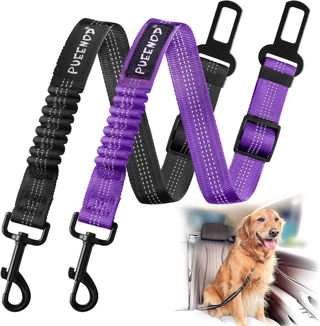2 Pack Dog Seat Belt Adjustable Dog Car Seatbelts for Vehicle Nylon Pet Safety Seat Belt with Elastic Bungee Buffer Reflective & Durable Car Harness for Dogs - Image 9