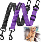 2 Pack Dog Seat Belt Adjustable Dog Car Seatbelts for Vehicle Nylon Pet Safety Seat Belt with Elastic Bungee Buffer Reflective & Durable Car Harness for Dogs - Image 9