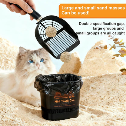 Cat litter scoop placed inside the DUSTNIX storage stand