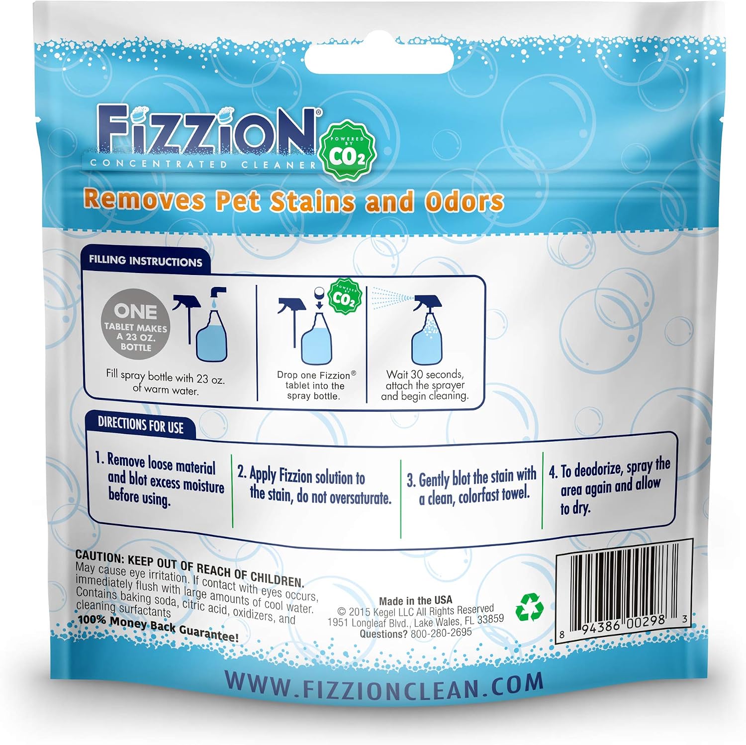 Non toxic pet urine eliminator tablets dissolved in a spray bottle