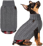 KYEESE Dog Sweater Soft Pullover Dog Sweaters for Small Dogs Male Warm Turtleneck Small Dogs Sweater with Gingham Patchwork Stretchy Knitwear Cat Clothes Comfy Pet Coat for Fall Winter Cold Weather - Image 9
