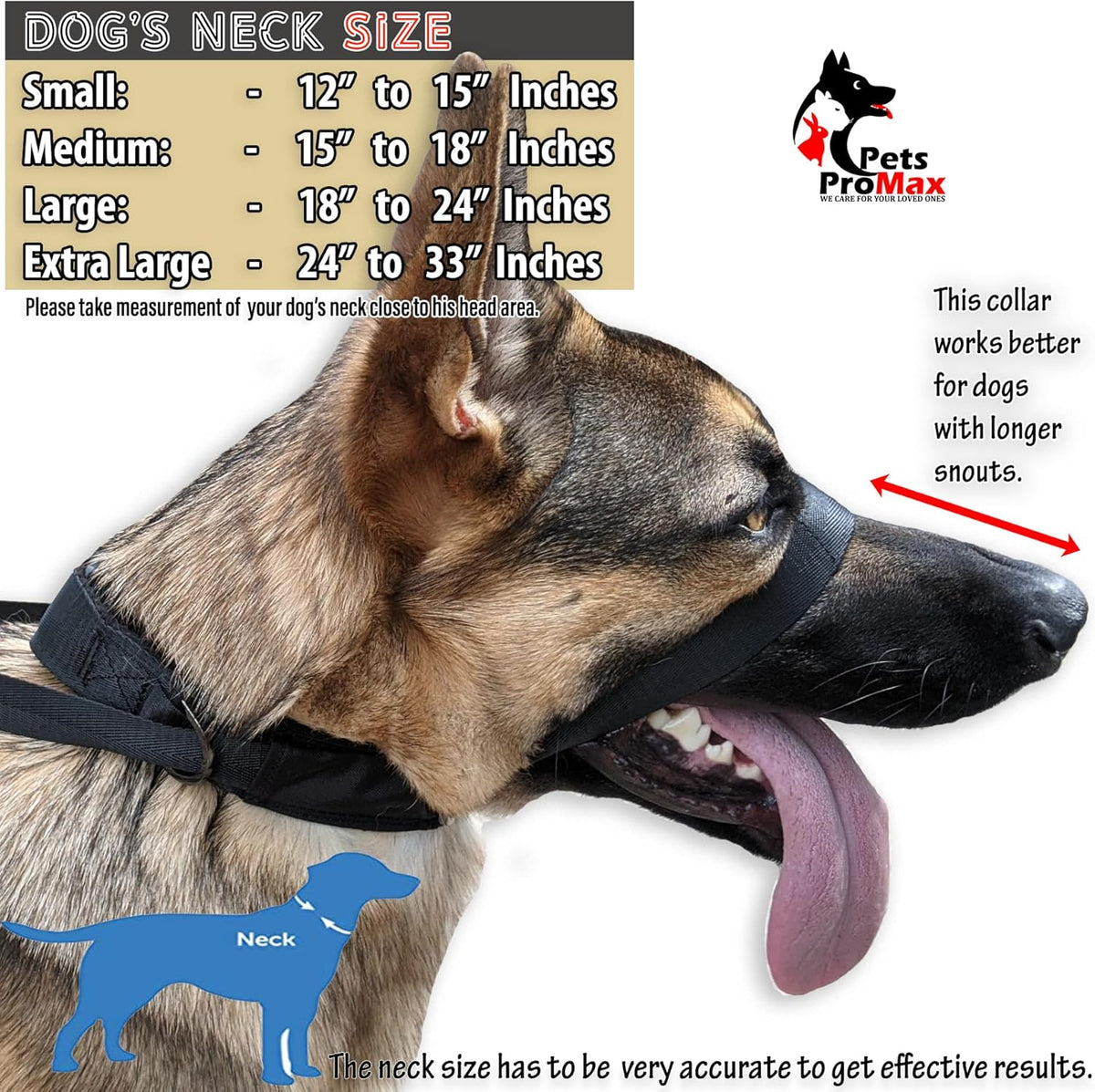 Side view of PetsProMax dog training headcollar with metal buckle