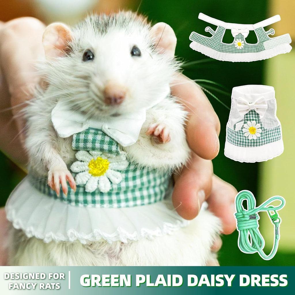 Adjustable small animal apparel with daisy print design side view