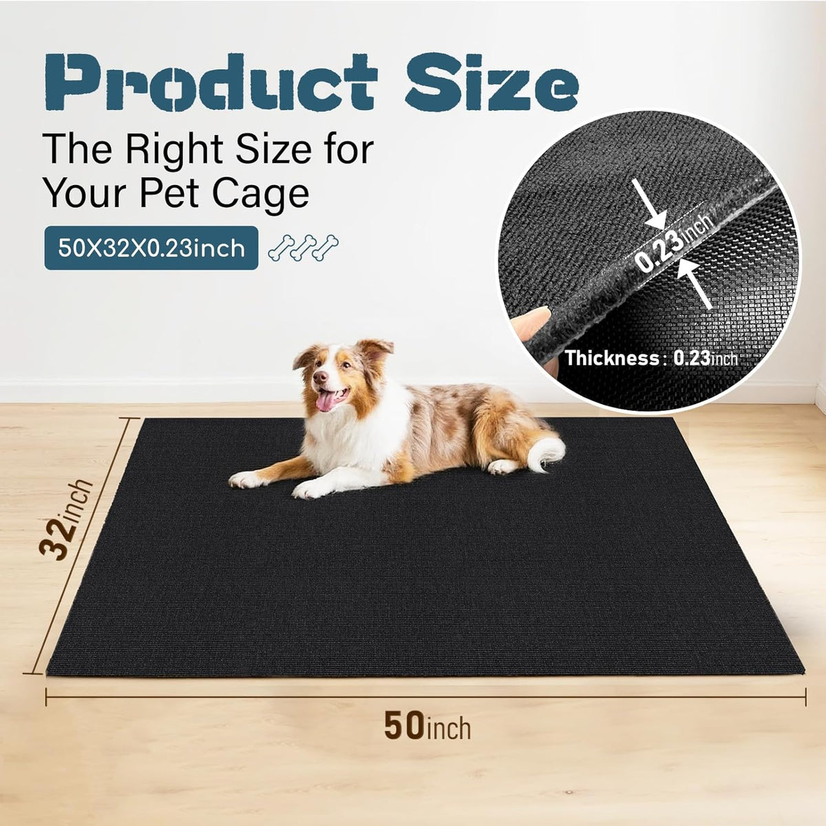 Wibeelee large kennel floor protector mat texture