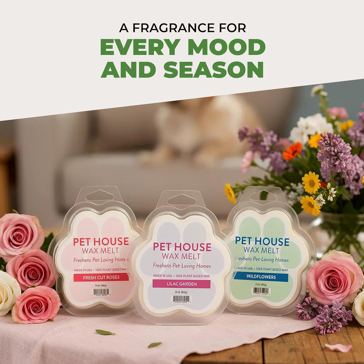Two pack premium plant based soy wax melts details.