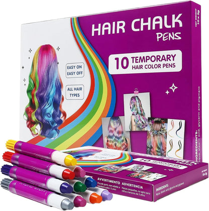 Desire Deluxe 10 piece temporary hair chalk pen set front view