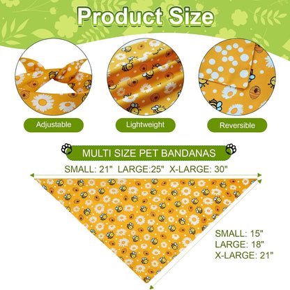 Dog wearing large size spring floral triangle bib