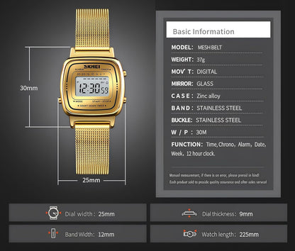 Back casing of the water resistant analog watch highlighting the authentic stainless steel material cover.