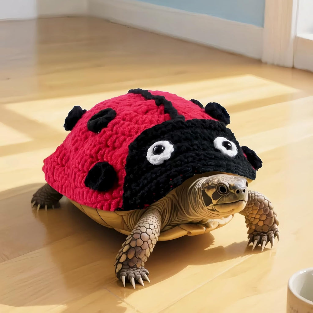 Magnoloran Warm Knit Tortoise Sweater front view on a pet turtle shell.