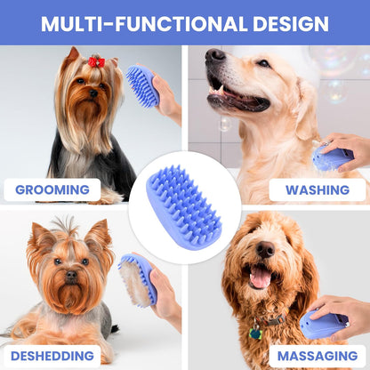 Two pack of blue silicone pet massage combs for dogs and cats