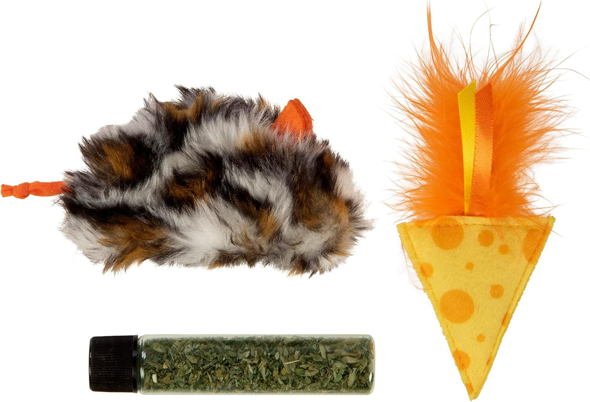 Instincts by SmartyKat 2-Pack HappyNip Love Mates Feather Birds Plush Cat Toys, Contains Catnip & Silvervine - Orange/Green, 2-Pack - Image 12