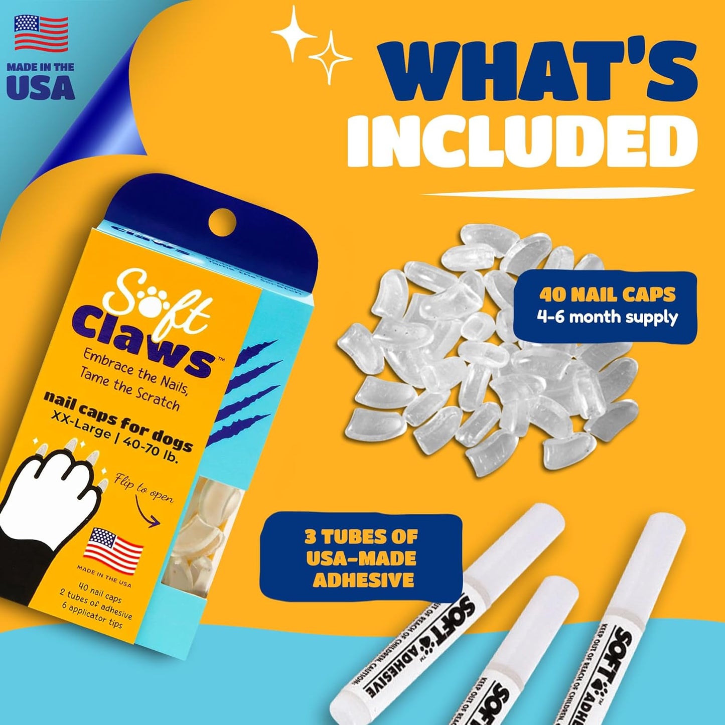 Soft Claws canine take home kit application instructions and parts overview