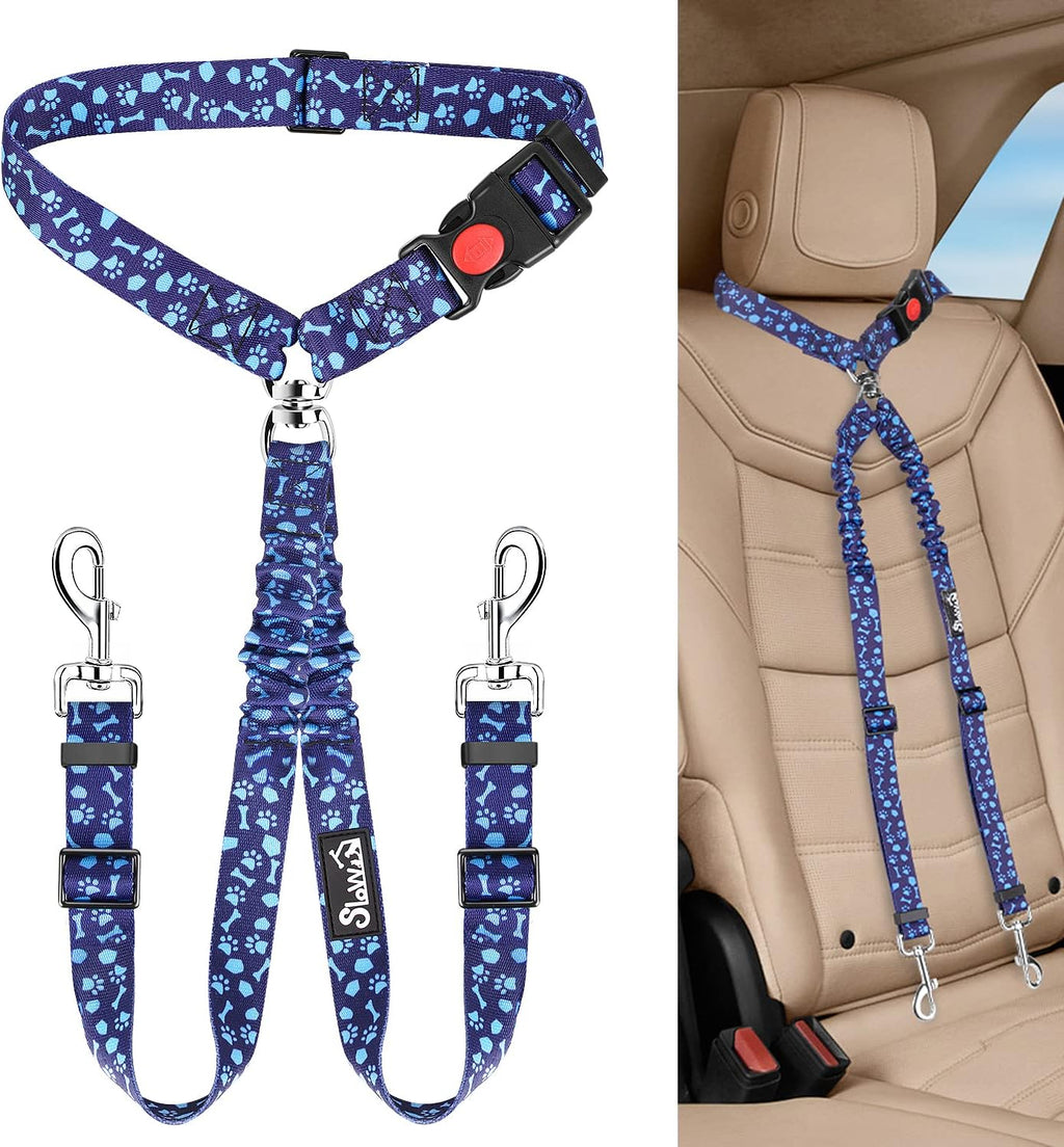 Lukovee Double Dog Seat Belt, New Dual Pet Car Headrest Restraint Safety Seatbelt No Tangle Dog Leash Duty Adjust Elastic Bungee Puppy Lead Splitter Connect Harness in Vehicle Travel for 2 Dogs,Black - Image 10