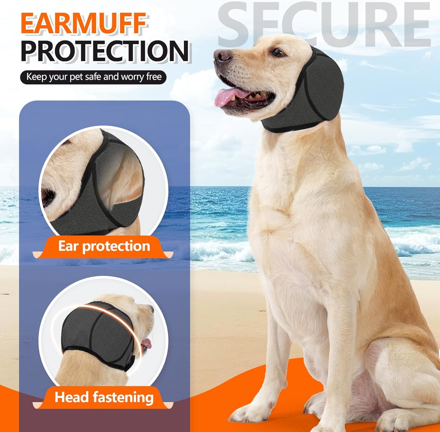 Waterproof dog ear protector used for bathing and grooming