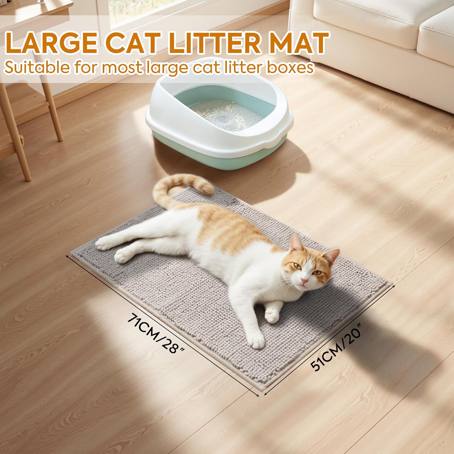 Pieviev easy clean cat mat being loaded into a washing machine.