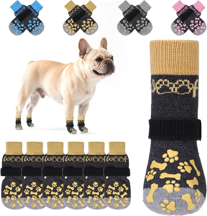 KOOLTAIL Anti Slip Dog Socks to Prevent Licking Paws and Slipping, Extra-Thick Grip Pet Boots & Paw Protectors, Winter Warm Puppy Shoes Booties for Hardwood Floors Small Medium Large Senior Dogs,SM - Image 11