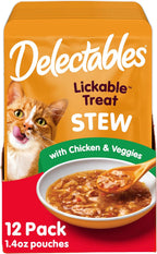 Delectables Lickable Treat Stew Wet Cat Treat with Real Tuna & Salmon, Food Topper, Hydrating, Grain-Free, No Fillers, No By-Products, No Added Preservatives, 1.4oz Pouch, 12ct - Image 10