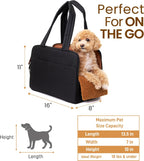 Side profile of Wagfur dog carrier purse with storage pockets