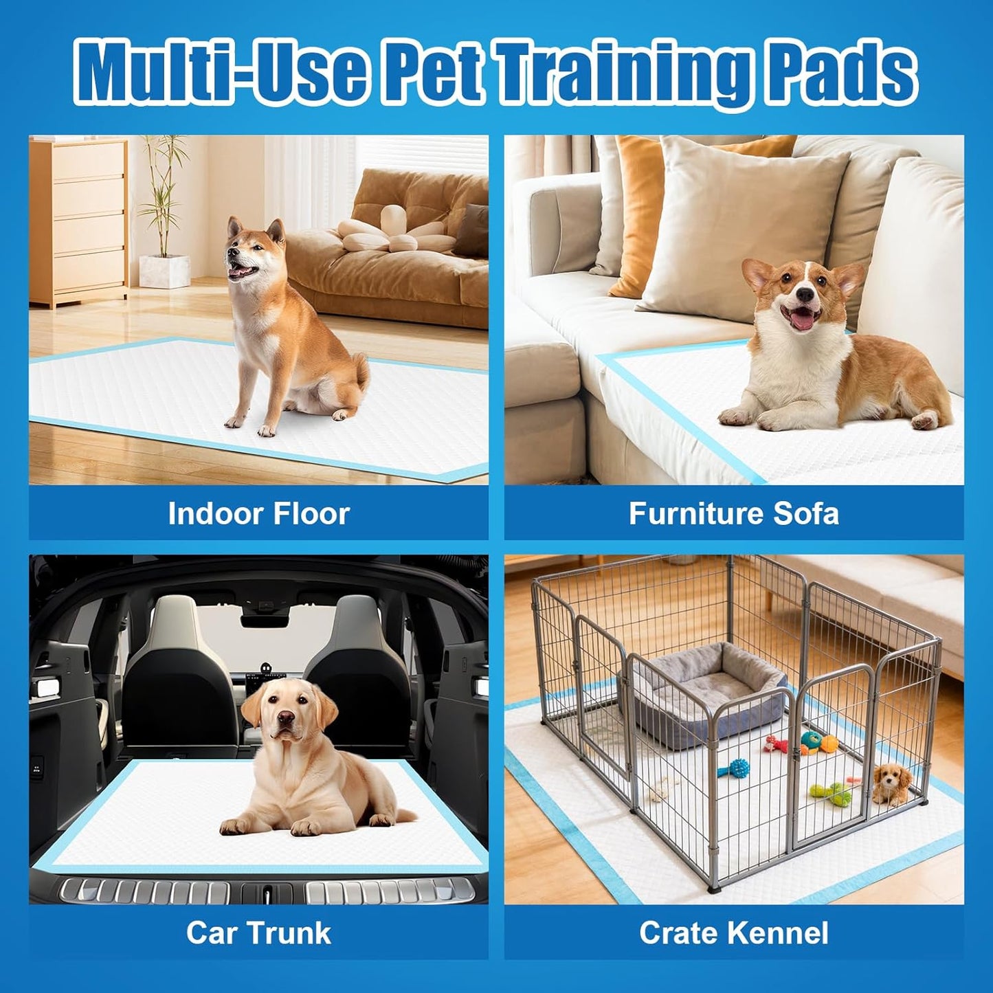 VISRIE 100 Pack 30"x36" Extra Large Dog Pee Pads - Super Absorbent & Leak-Proof Disposable Puppy Training Pads, Quick-Dry 5-Layer XL Potty Piddle Pads for Housebreaking & Crates - Image 6