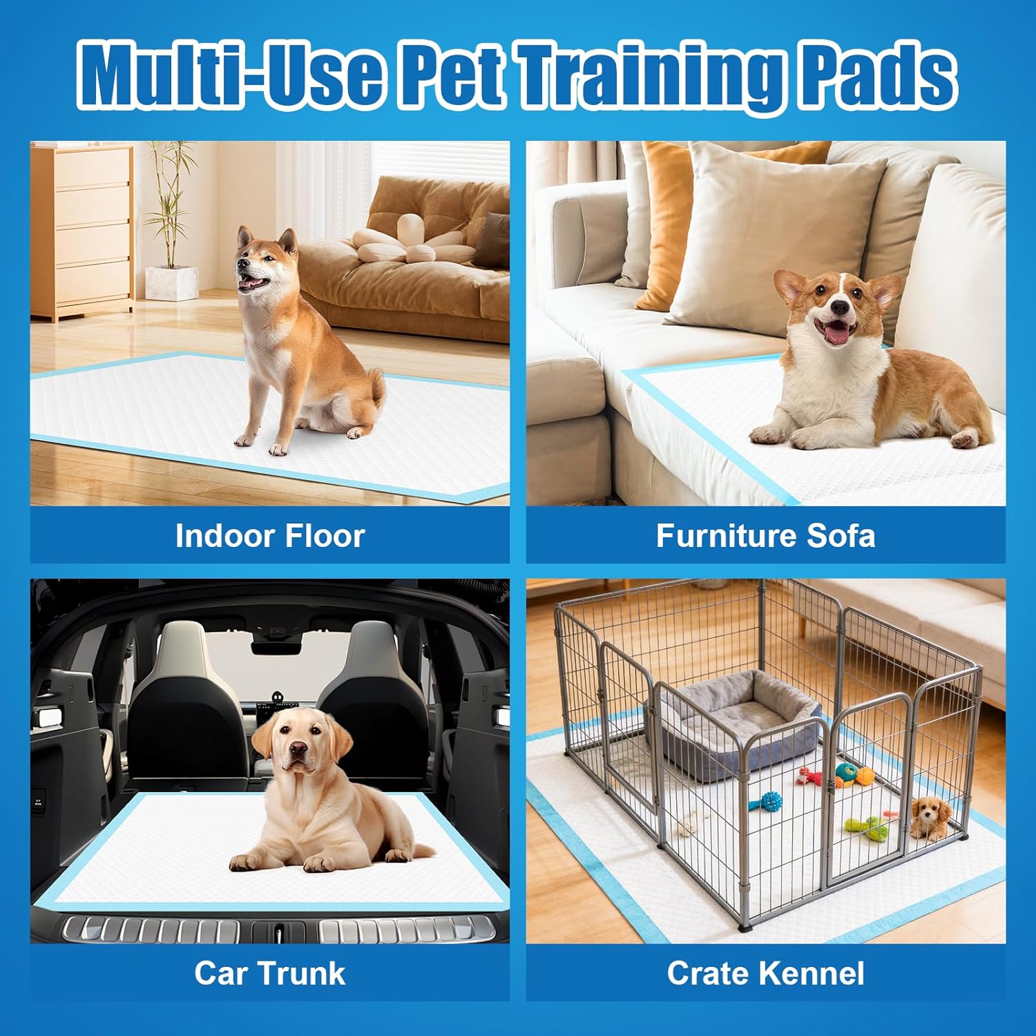 VISRIE 100 Pack 30"x36" Extra Large Dog Pee Pads - Super Absorbent & Leak-Proof Disposable Puppy Training Pads, Quick-Dry 5-Layer XL Potty Piddle Pads for Housebreaking & Crates - Image 6